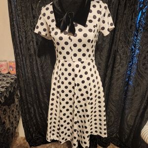 Dresslily black and white polkadot dress size s